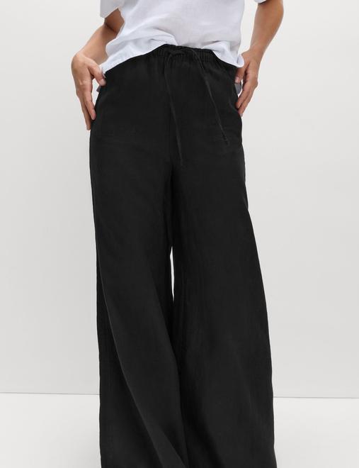 Pure Linen Wide Leg Palazzo Trousers