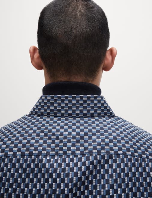 Cotton Blend Print Shirt