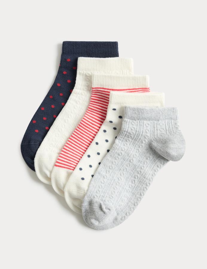 5 Pack Cotton Rich Striped Trainer Liners™