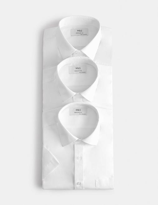 3 Pack Regular Fit Easy Iron Short Sleeve Shirts