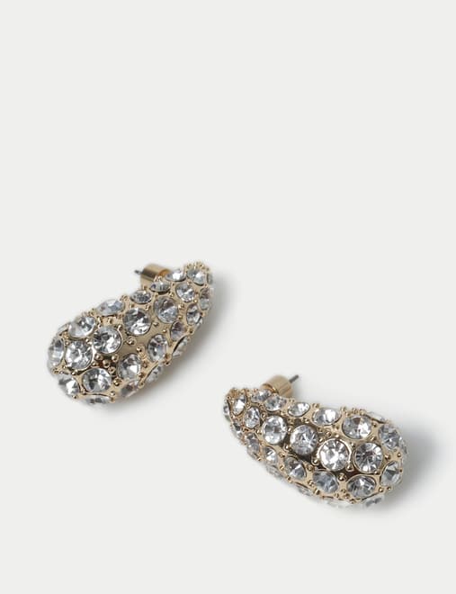 Cup Chain Dome Drop Earrings