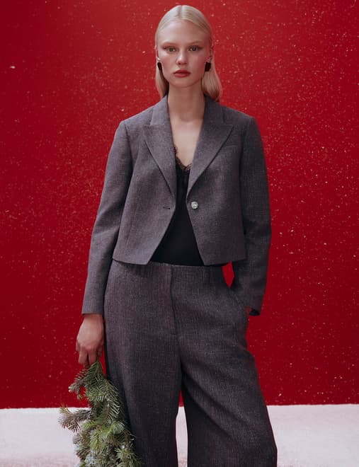 Metallic Lurex Cropped Jacket