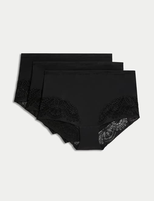 3pk Body Soft™ Lace Thongs, Body by M&S