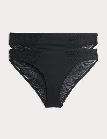 2 Pack Body Lace Brazilian Knickers