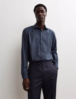 Regular Fit Luxury Pure Cotton Textured Shirt