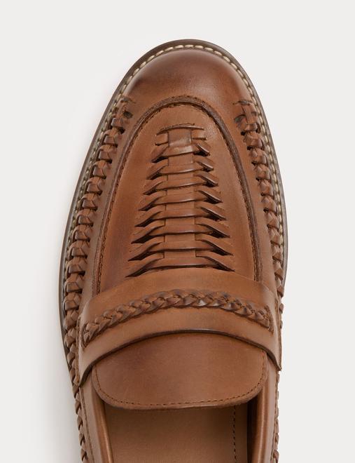 Leather Woven Loafers