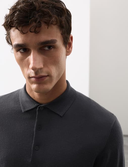 Pure Extra Fine Merino Wool Polo Shirt