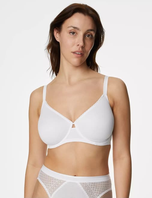New M&S Womens Marks and Spencer Yellow White Pink Full Cup Bra