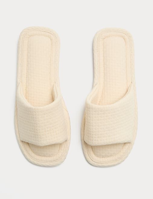 Woven Open Toe Slider Slippers