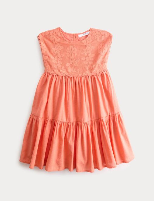 Pure Cotton Floral Lace Dress (2-10 Yrs)