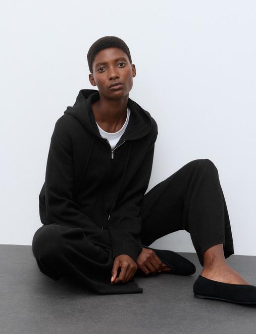 Pure Cashmere Zip Up Hoodie