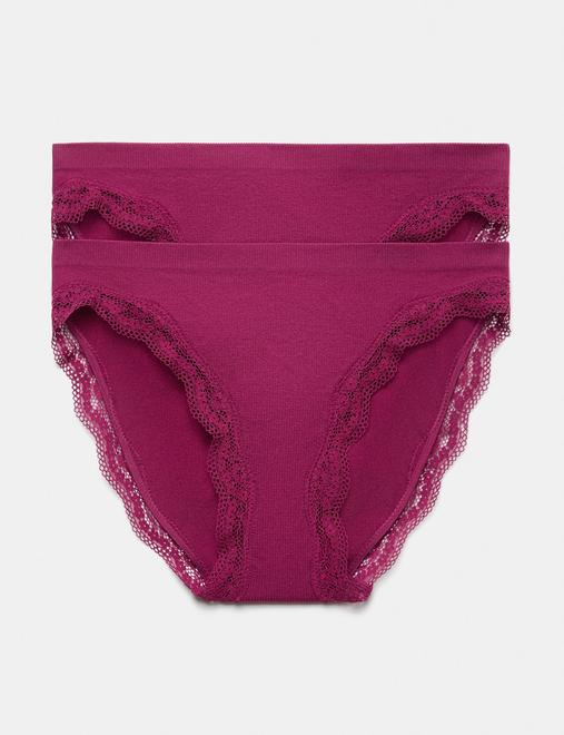 2 Pack Jasmine Lace Seamless High Leg