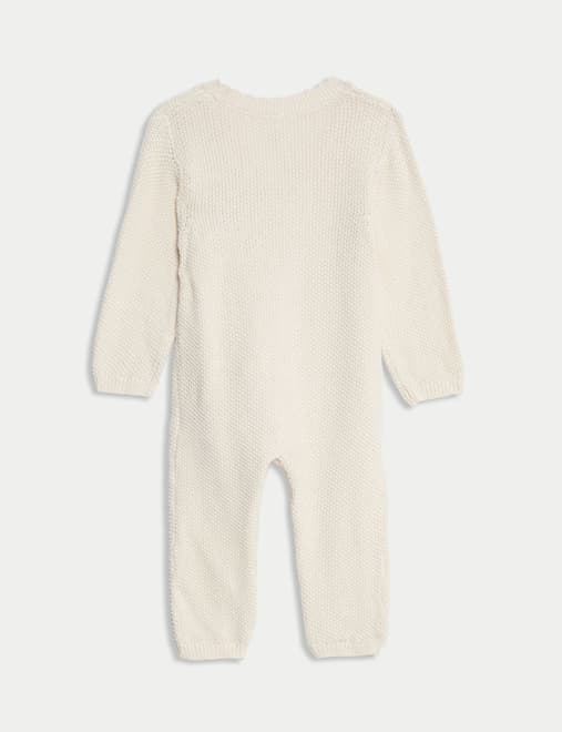 Pure Cotton Knitted All in One with Booties (0-12 Mths)