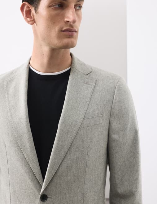 Tailored Fit Italian Wool Blend Performance Jacket