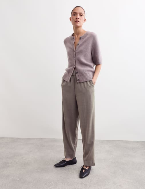 Wool Rich Flannel Tapered Leg Trouser