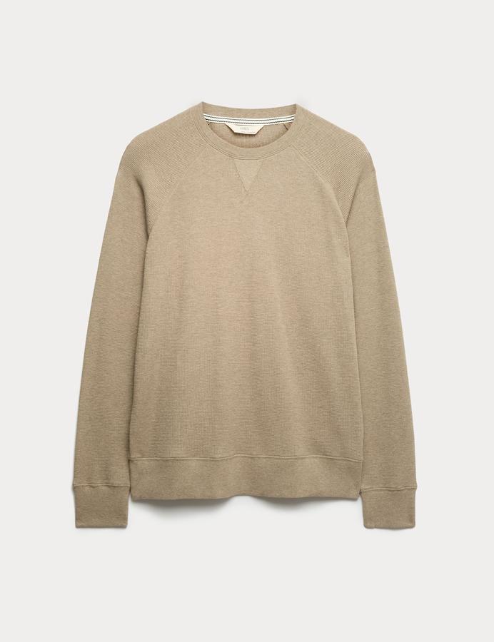 Pure Cotton Waffle Loungewear Sweatshirt