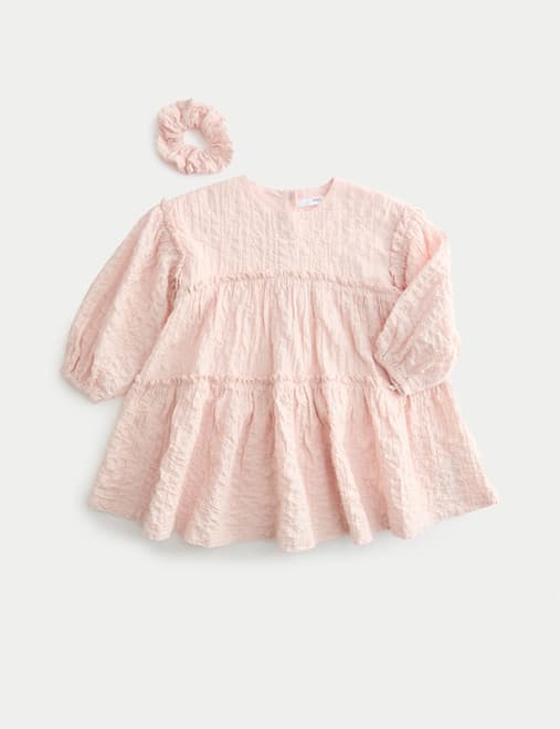 2pc Cotton Rich Tiered Dress with Scrunchie (2-8 Yrs)