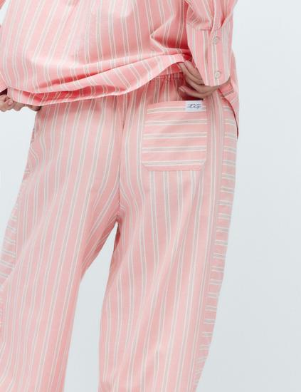 Pure Cotton Cambric Striped Pyjama Bottoms