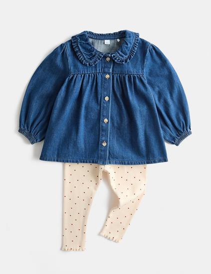 2 Piece Denim Blouse & Leggings Outfit (0-5 Yrs)