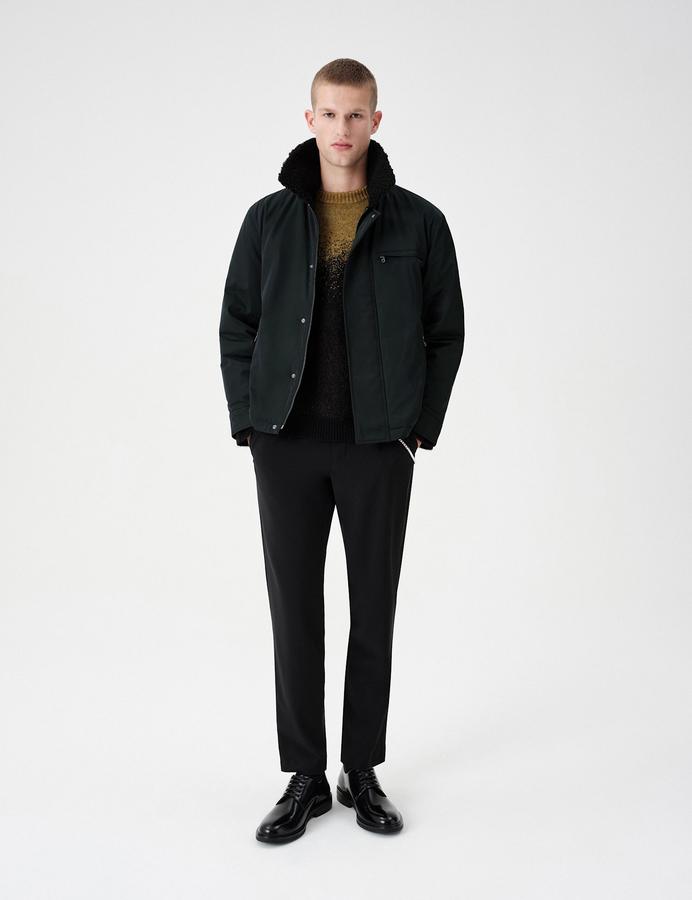 Faux Shearling Collar Jacket