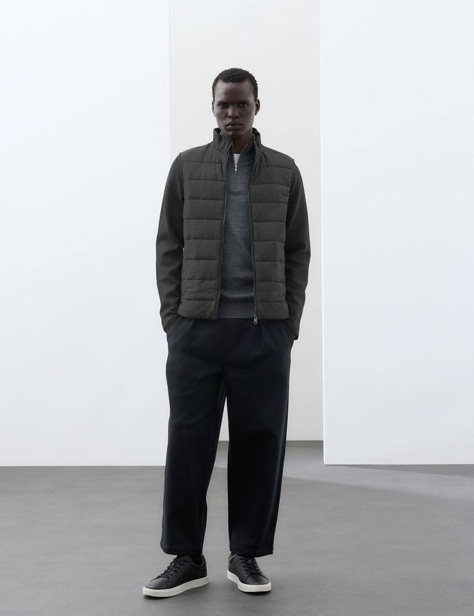 Regular Fit Cotton Rich Padded Hybrid Jacket