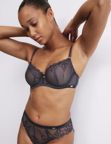 Lisianthus Embroidery Wired Balcony Bra A-E