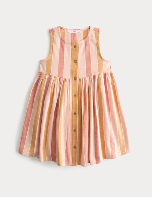 Cotton Rich Woven Striped Dress (2-10 Yrs)