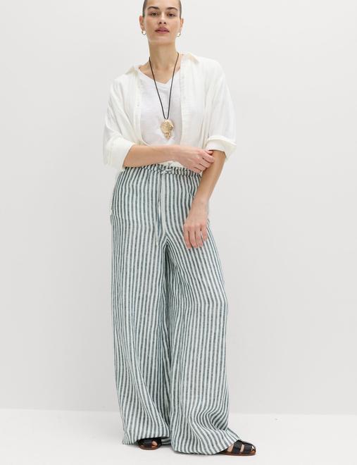 Pure Linen Wide Leg Palazzo Trousers