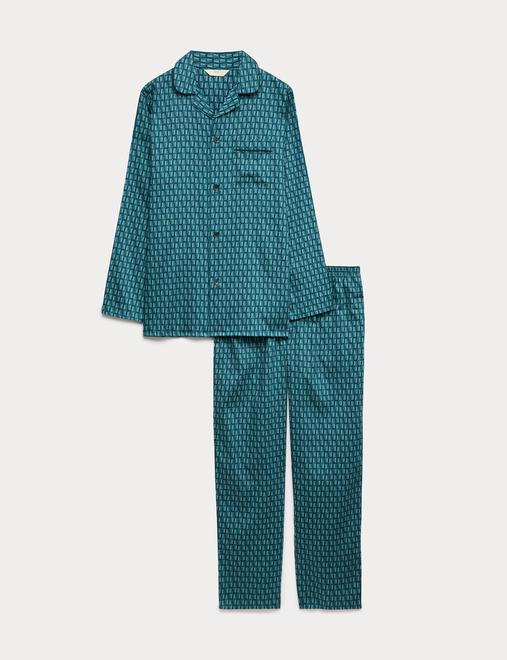 Pure Cotton Geometric Print Pyjama Set