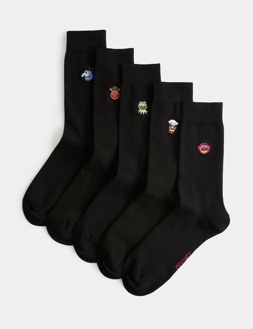 5 Pack Muppets™ Cotton Rich Socks