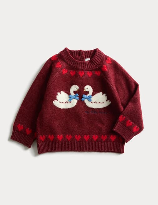 Knitted Swan Jumper (0-3 Yrs)