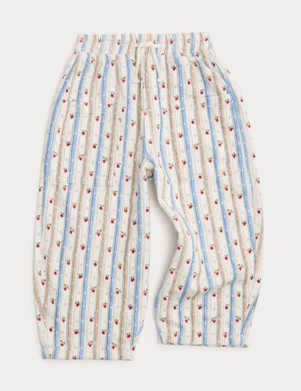 Pure Cotton Patterned Barrel Leg Trousers (2-8 Yrs)
