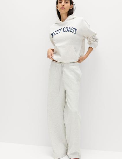 Cotton Rich Drawstring Wide Leg Joggers
