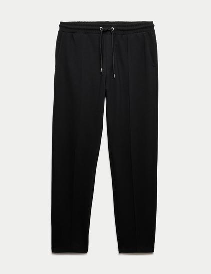 Cotton Rich Pintuck Straight Leg Joggers