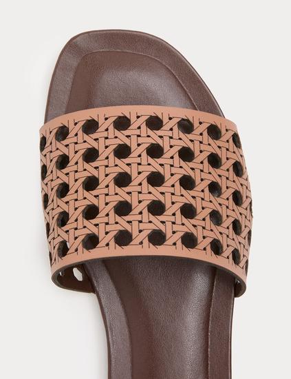 Laser Cut Flat Mule Sandals