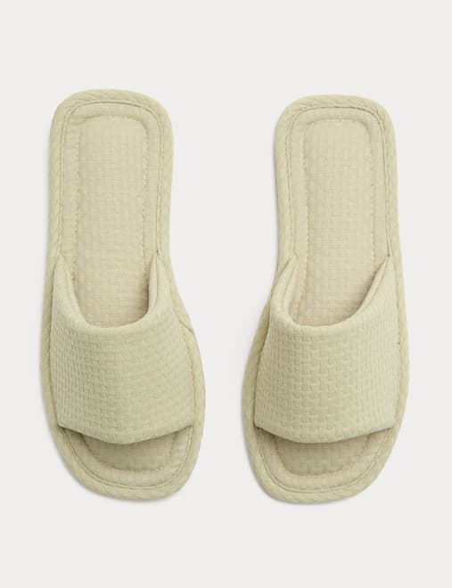 Woven Open Toe Slider Slippers