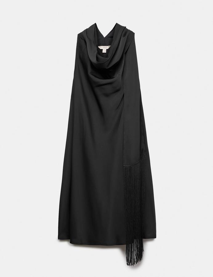 Satin Scarf Detail Mini Shift Dress