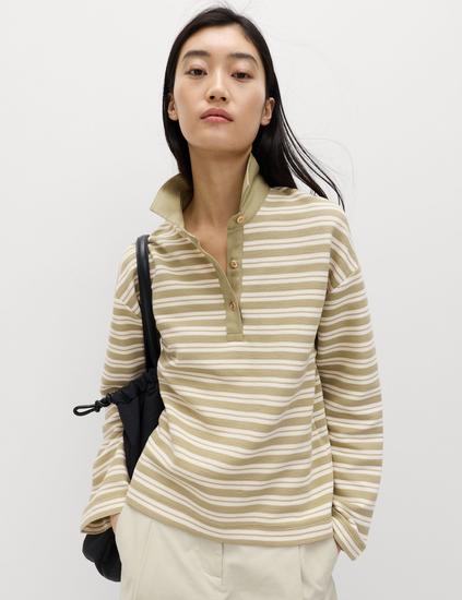 Cotton Rich Striped Collared Rugby Polo