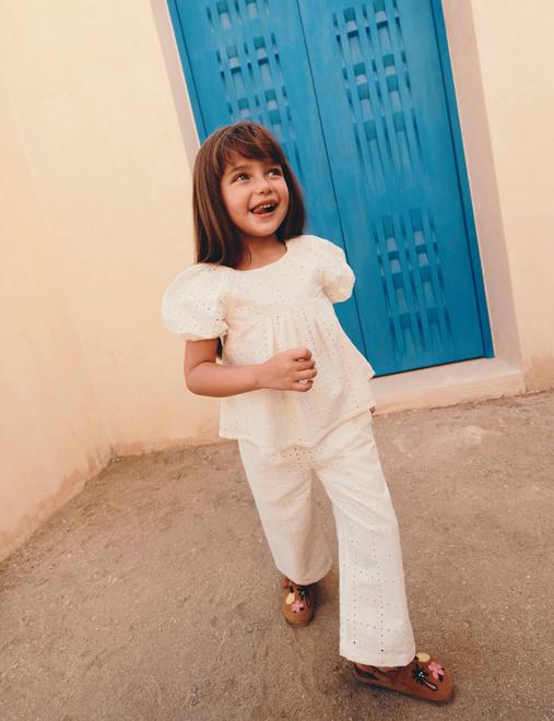 2 Piece Pure Cotton Shirred Trouser Outfit (2-10 Yrs)