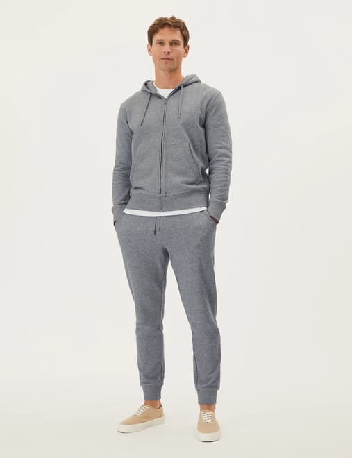 Drawstring Pure Cotton Straight Leg Joggers, M&S Collection