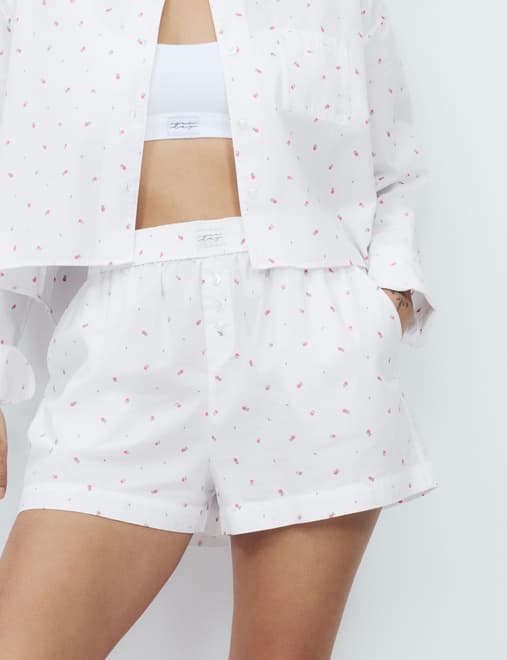 Pure Cotton Floral Pyjama Shorts