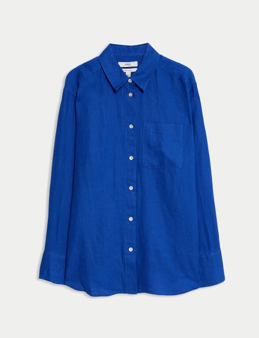 Pure Linen Oversized Girlfriend Style Shirt