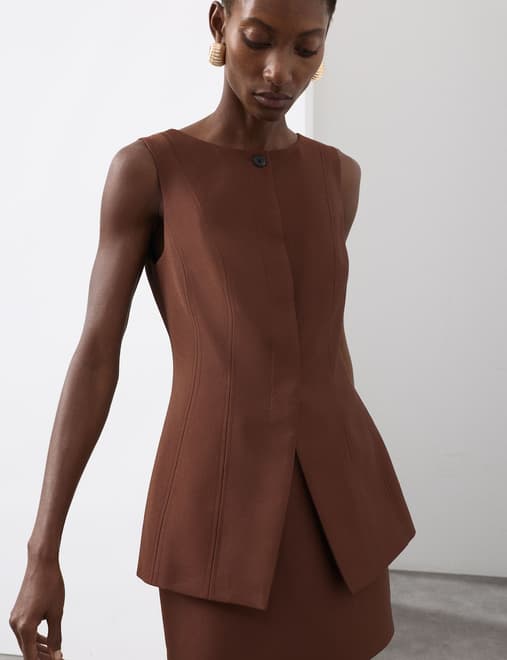 Fitted Waistcoat With Wool