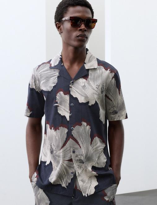 Pure Cotton Floral Button Through Shirt