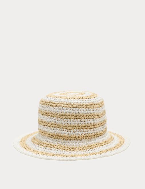 Straw Striped Bucket Hat