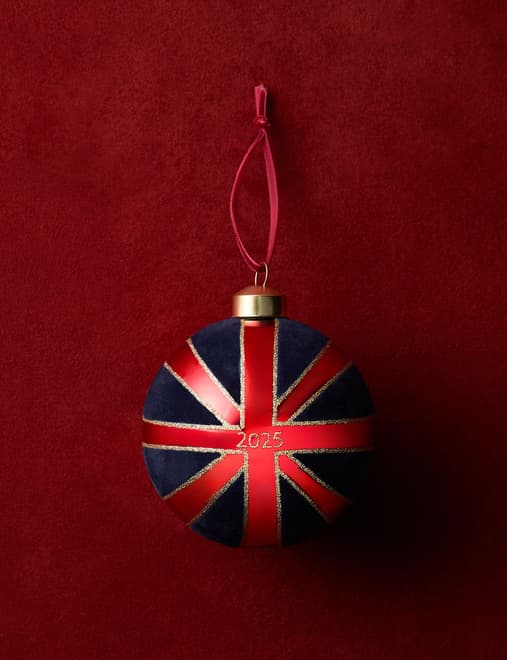 Glass Hanging Great Britain Flag Bauble