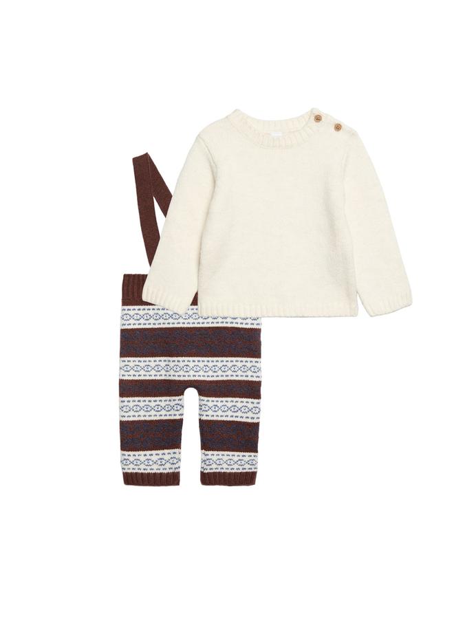 2 Piece Cotton Rich Knitted Outfit (7lbs-12 Mths)