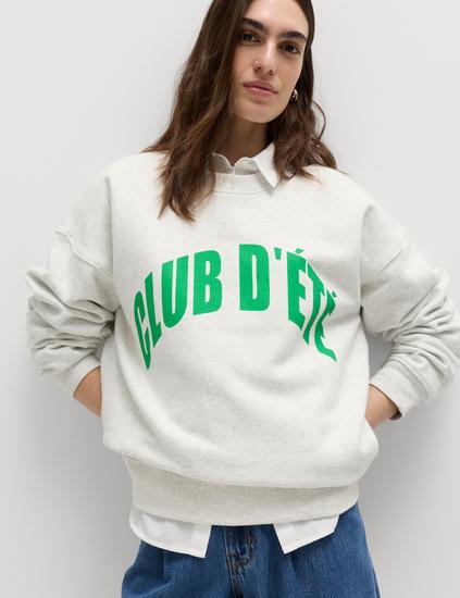 Cotton Rich Slogan Sweatshirt