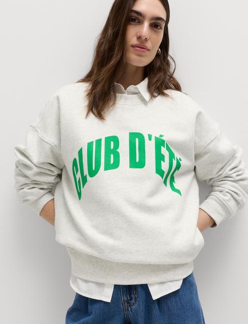 Cotton Rich Slogan Sweatshirt