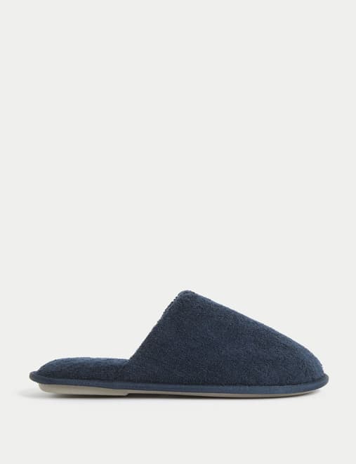 Towelling Mule Slippers with Freshfeet™